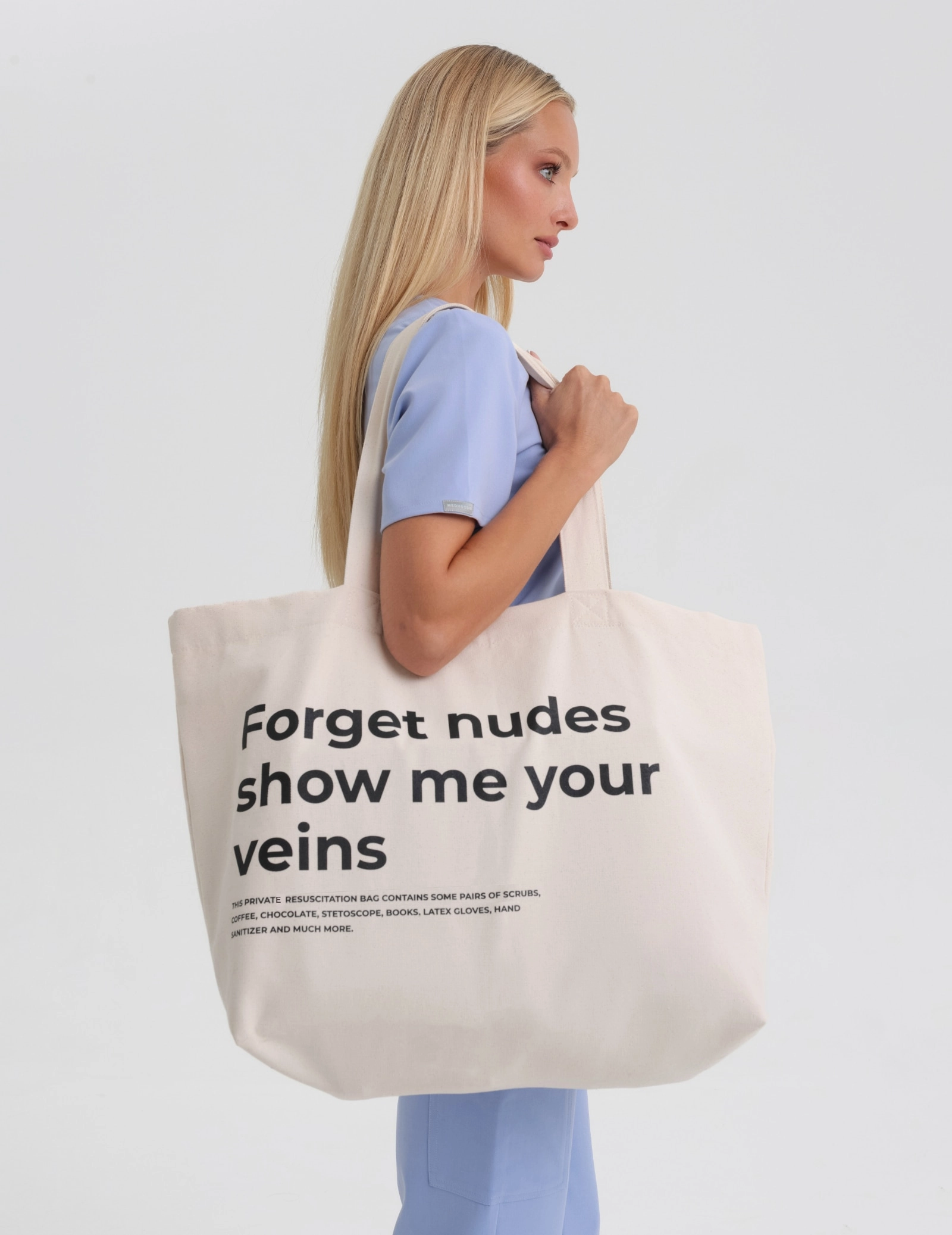 Oversize Shopper Bag "Forget nudes show me your veins" Oversize Shopper Bag "Forget nudes show me your veins"