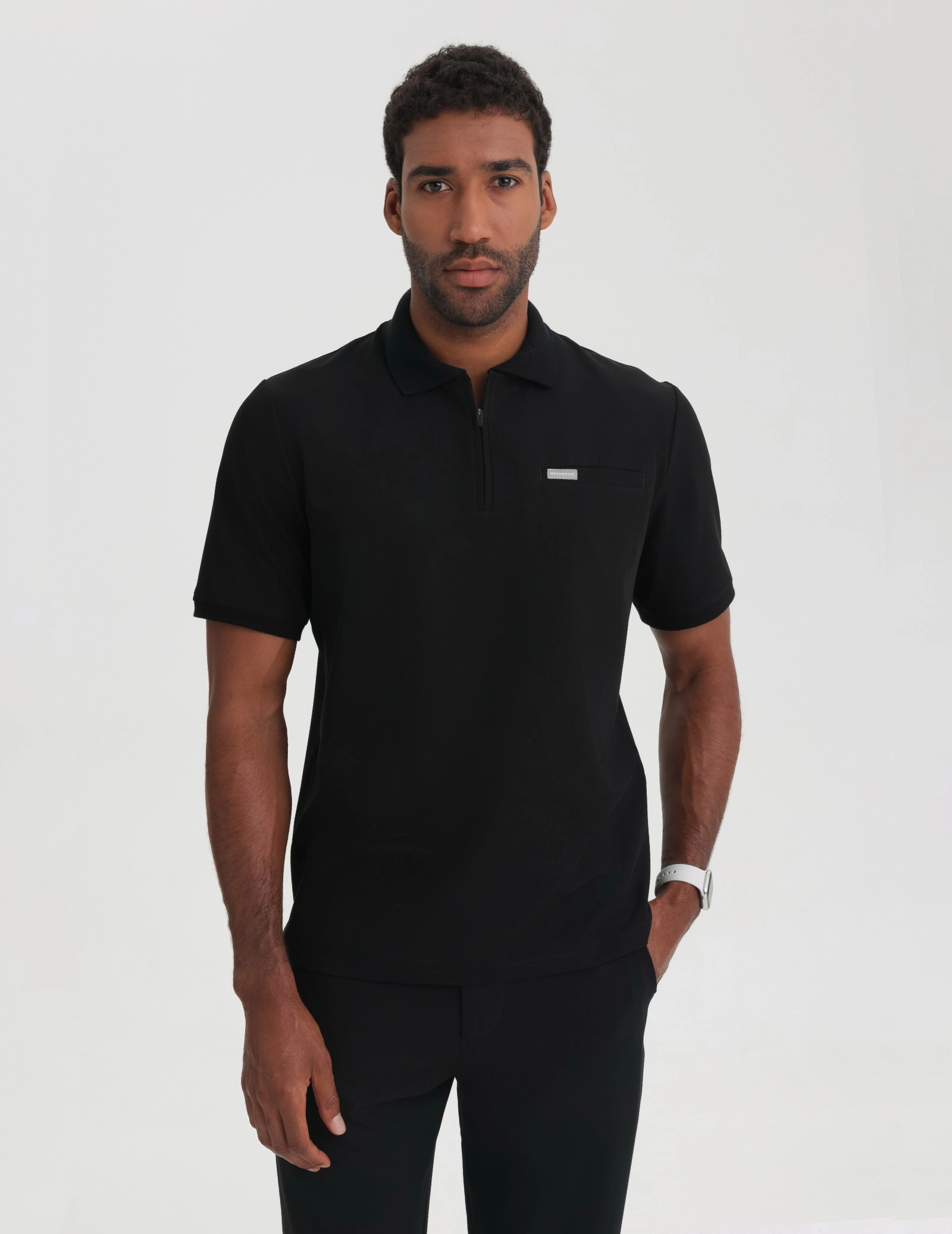Men's Medical Polo Scrub Top - BLACK Men's Medical Polo Scrub Top - BLACK