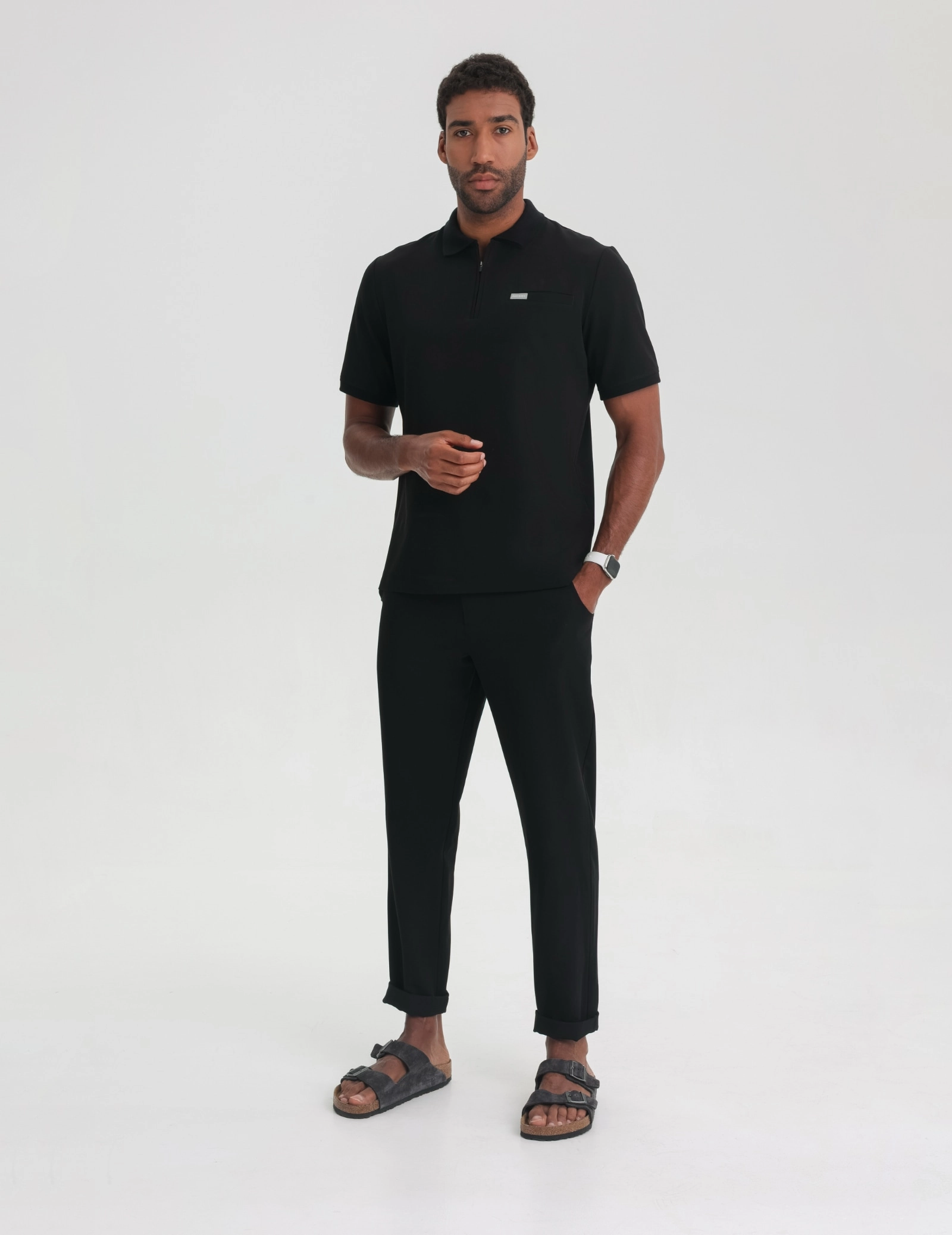 Men's Medical Polo Scrub Top - BLACK Men's Medical Polo Scrub Top - BLACK