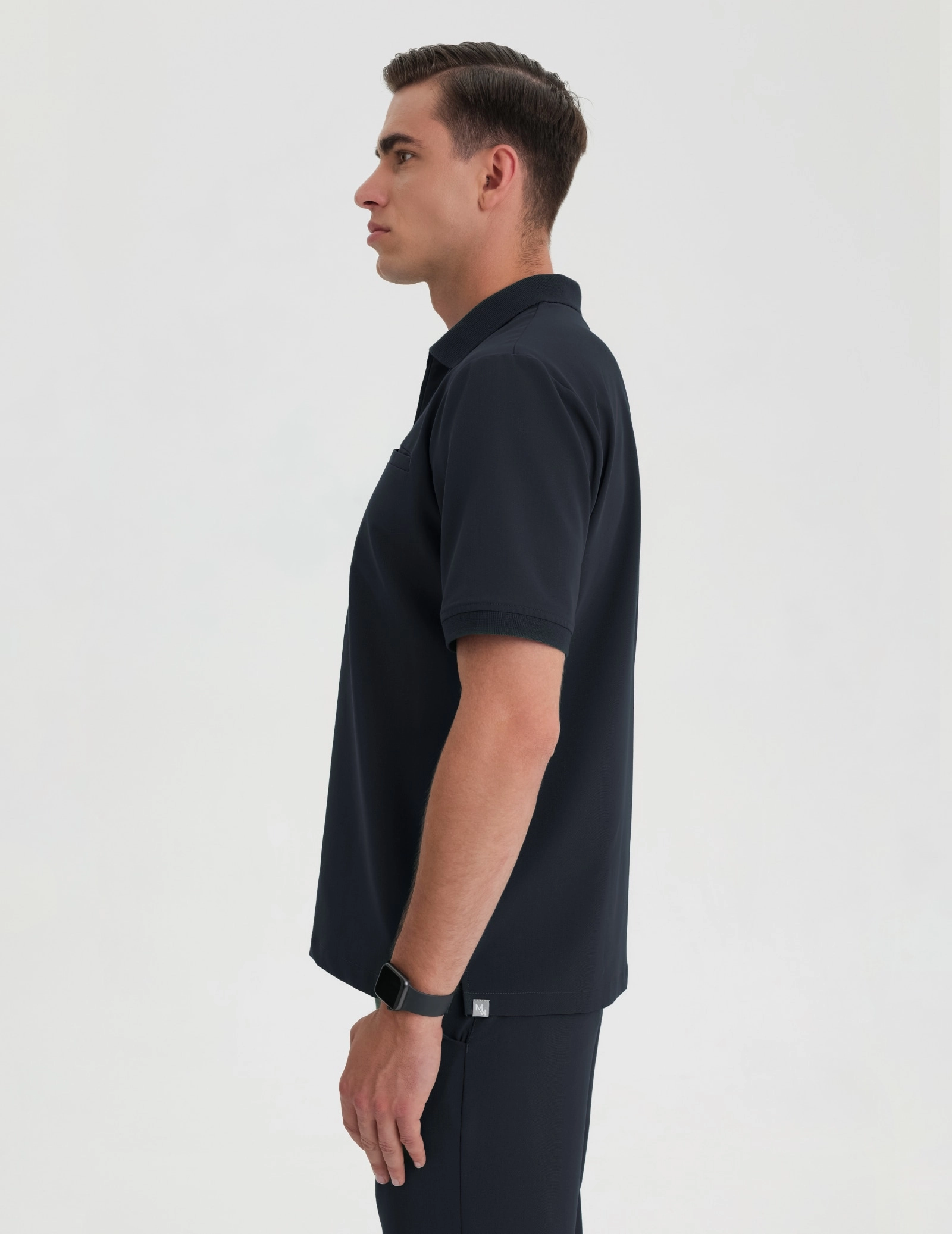 Men's Medical Polo Scrub Top - MIDNIGHT BLUE