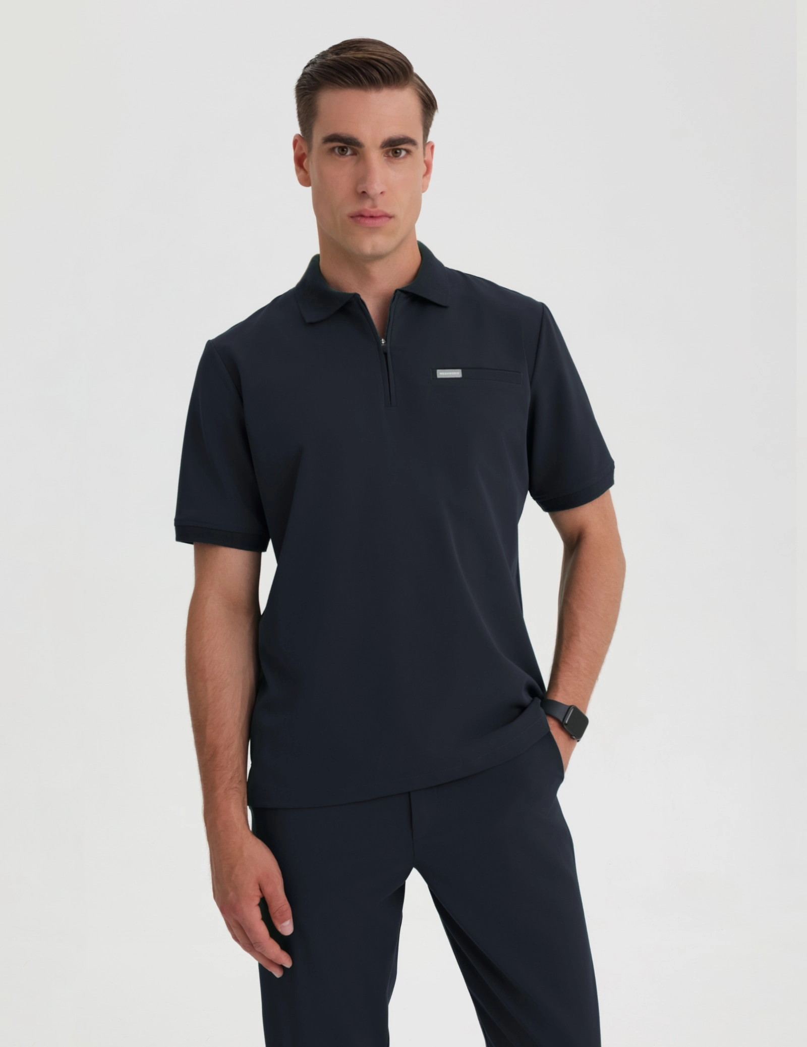 Men's Medical Polo Scrub Top - MIDNIGHT BLUE Men's Medical Polo Scrub Top - MIDNIGHT BLUE
