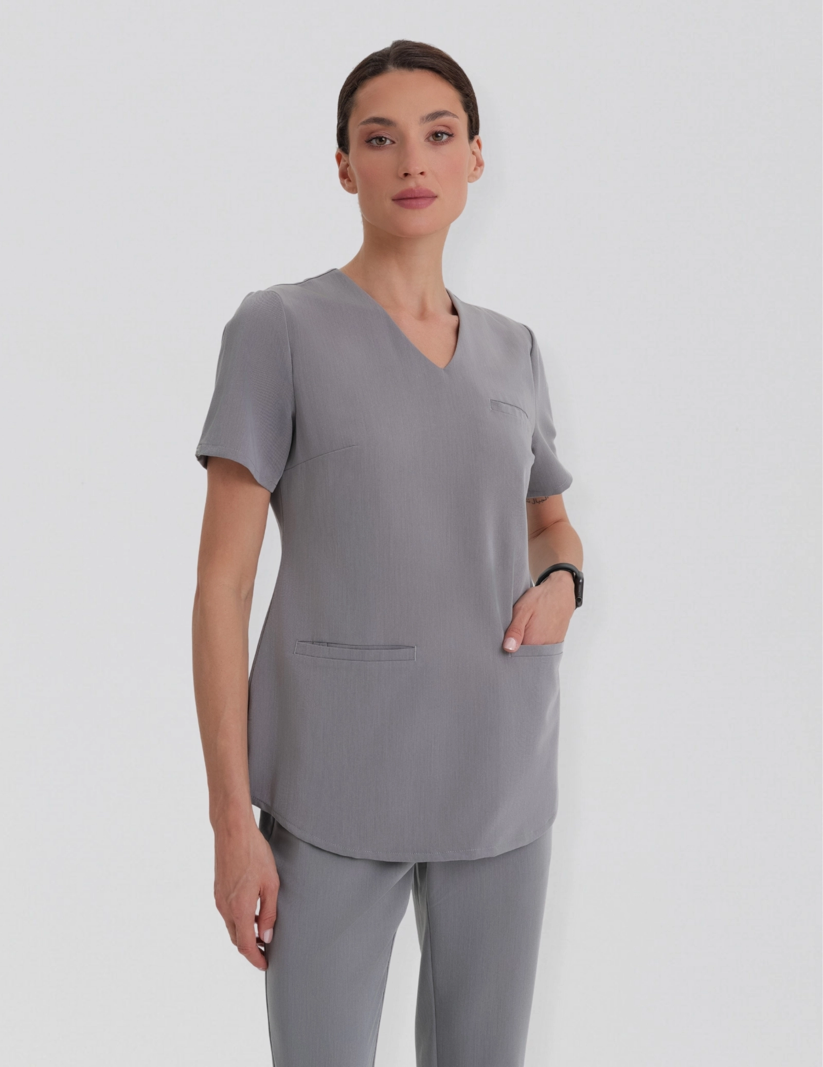 Women’s Scrub Top Grace - SHARK GRAY Women’s Scrub Top Grace - SHARK GRAY