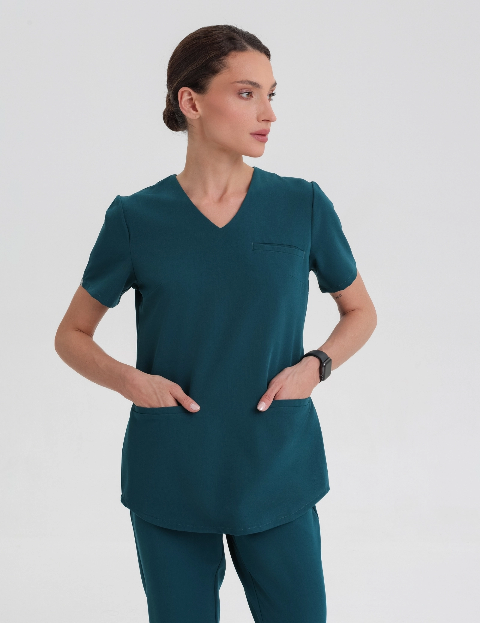 Medical Scrub Tops - Grace Deep Green Medical Scrub Tops - Grace Deep Green