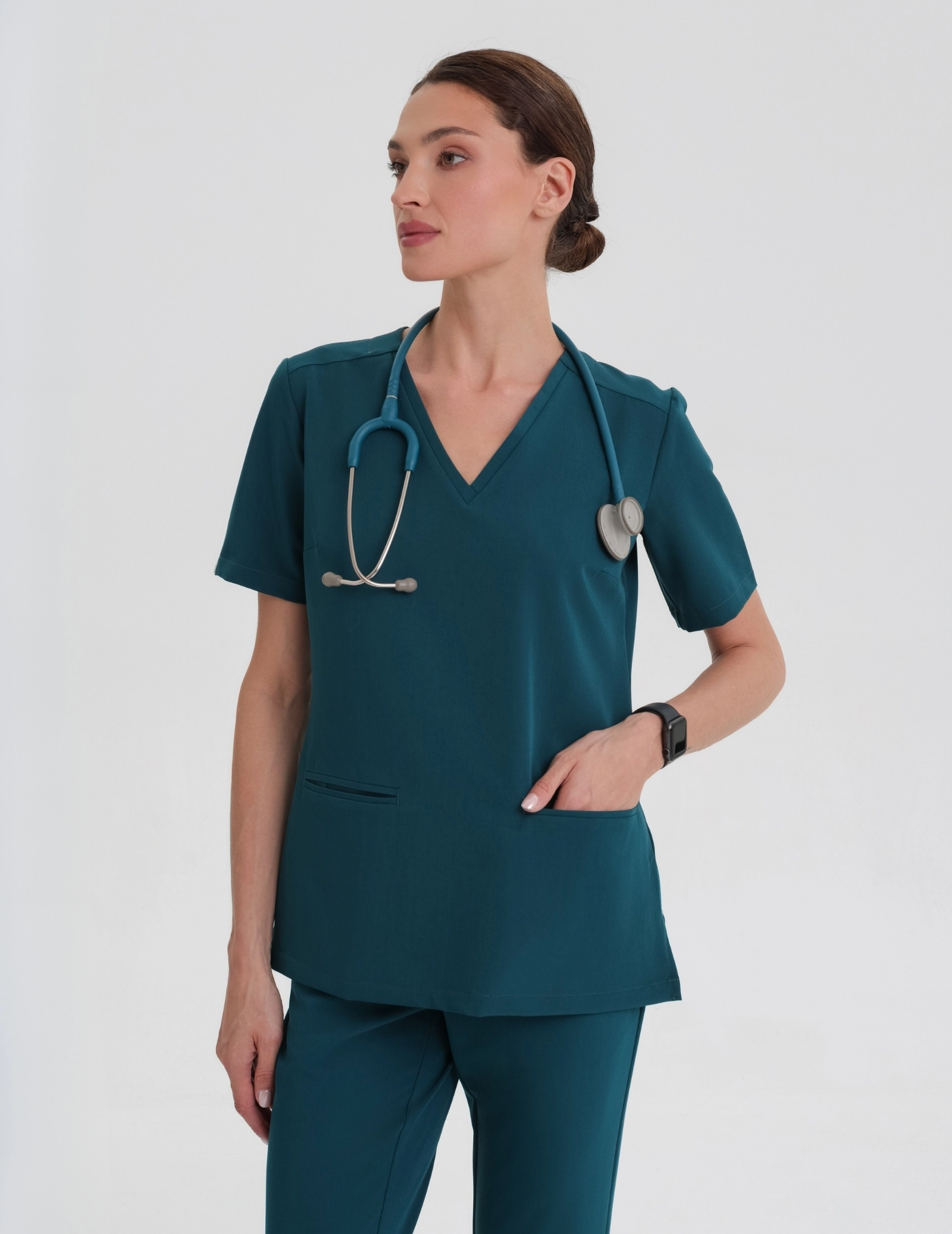 Medical Scrub Top Casy - DEEP GREEN Medical Scrub Top Casy - DEEP GREEN