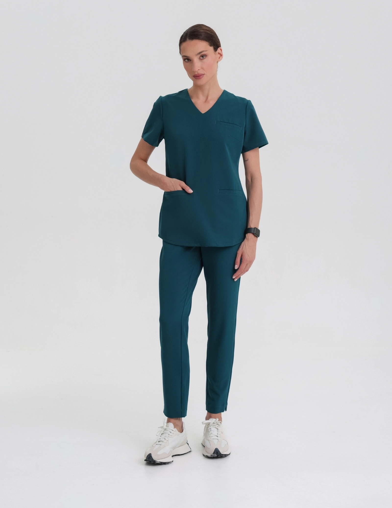Women's Basic Trousers - DEEP GREEN