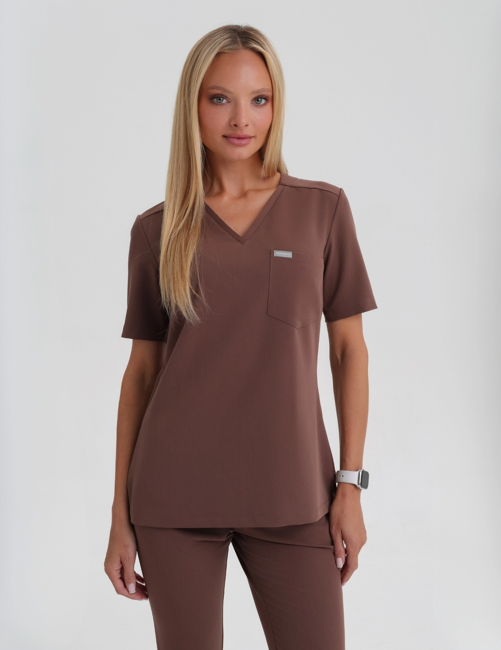 Medical Scrub Top Raya One Pocket - MILKY BROWN Medical Scrub Top Raya One Pocket - MILKY BROWN