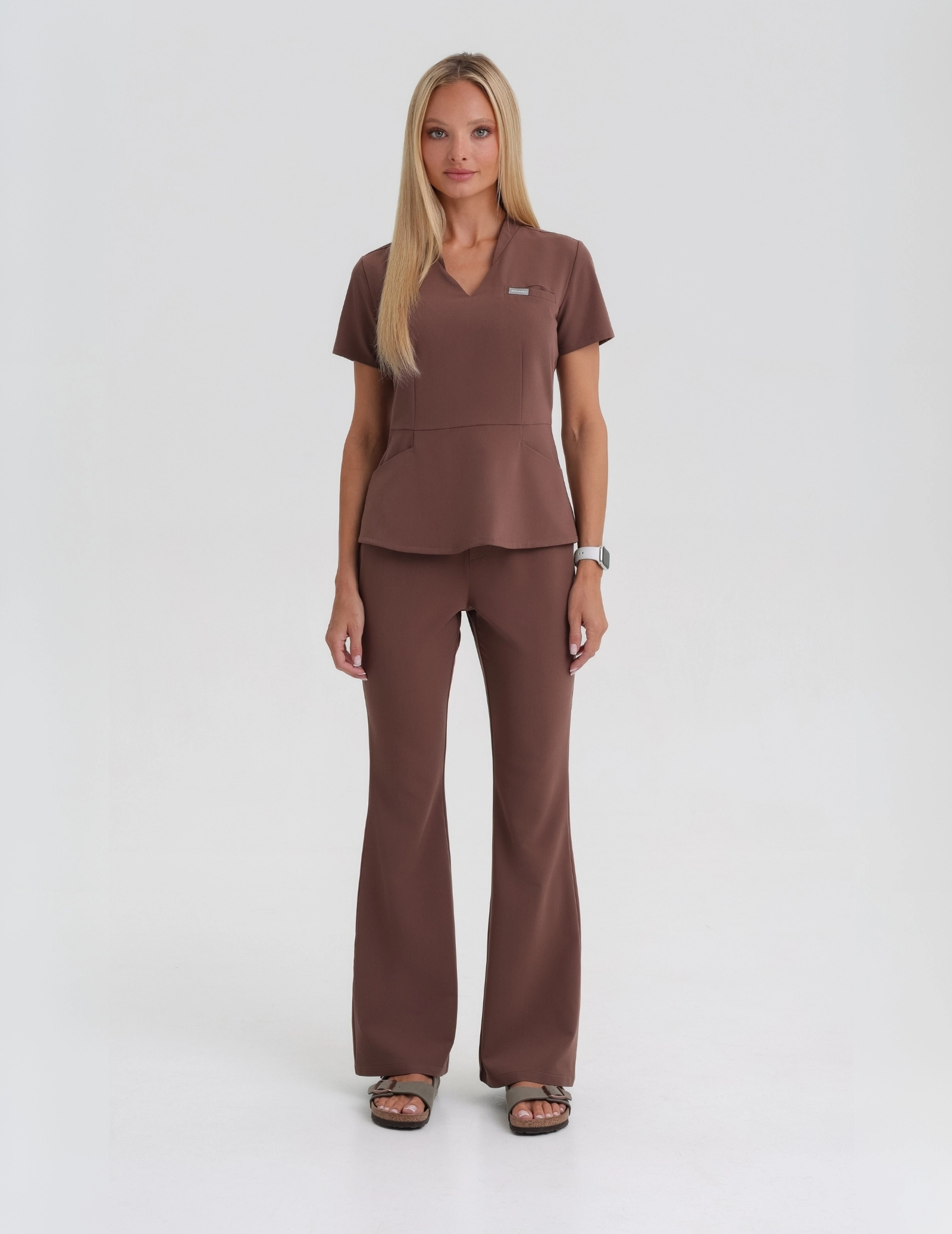 Medical Scrub Top Kori - MILKY BROWN