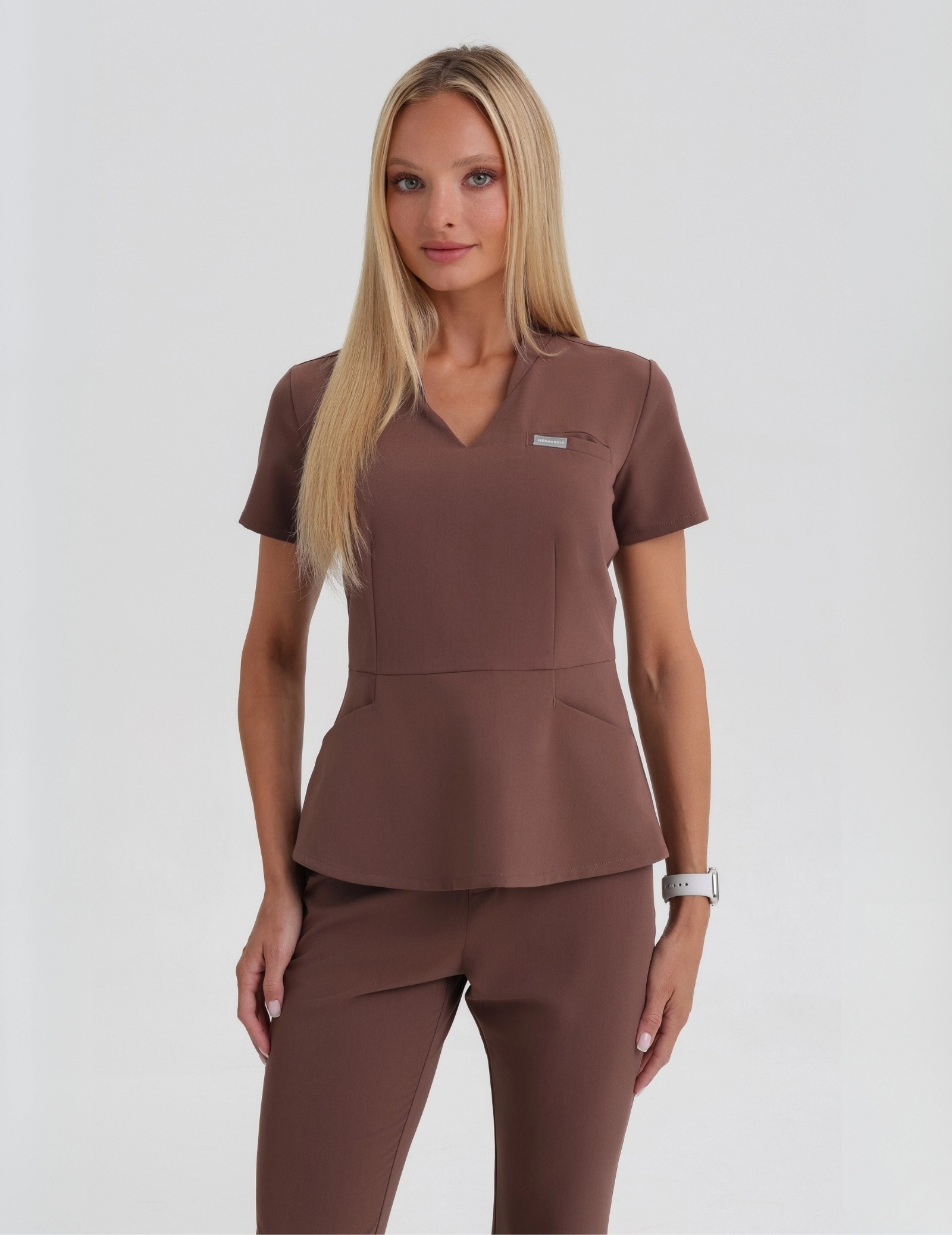 Medical Scrub Top Kori - MILKY BROWN