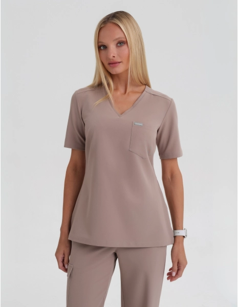 Medical Scrub Top Raya One Pocket - BEIGE