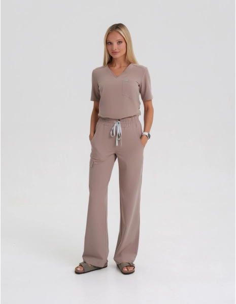 Women's Medical Scrub Pants Yoga - BEIGE