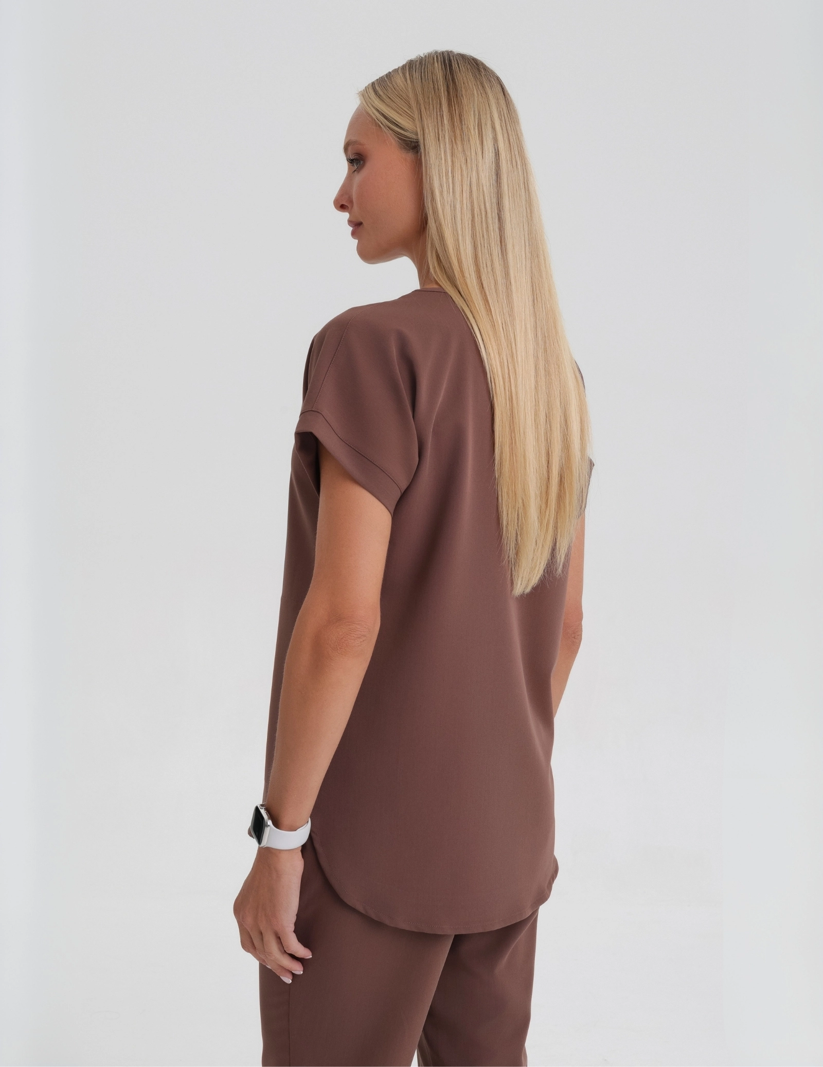 Kendall Scrub Top - MILKY BROWN
