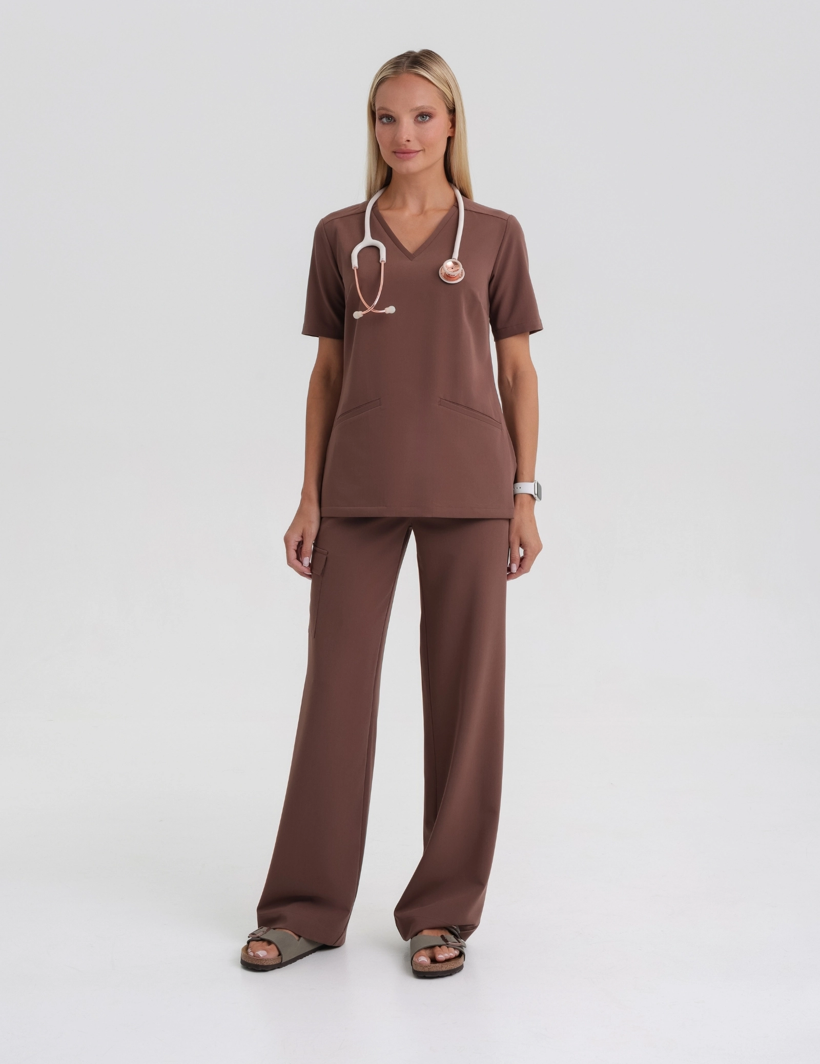 Medical Scrub Top Casy- MILKY BROWN Medical Scrub Top Casy- MILKY BROWN