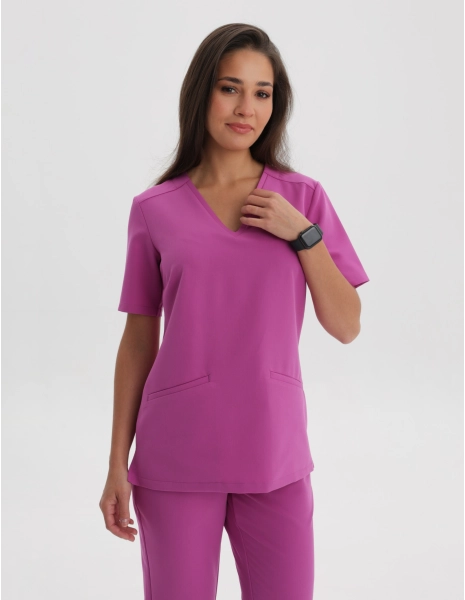 Medical Scrub Top Casy - ELECTRIC PINK