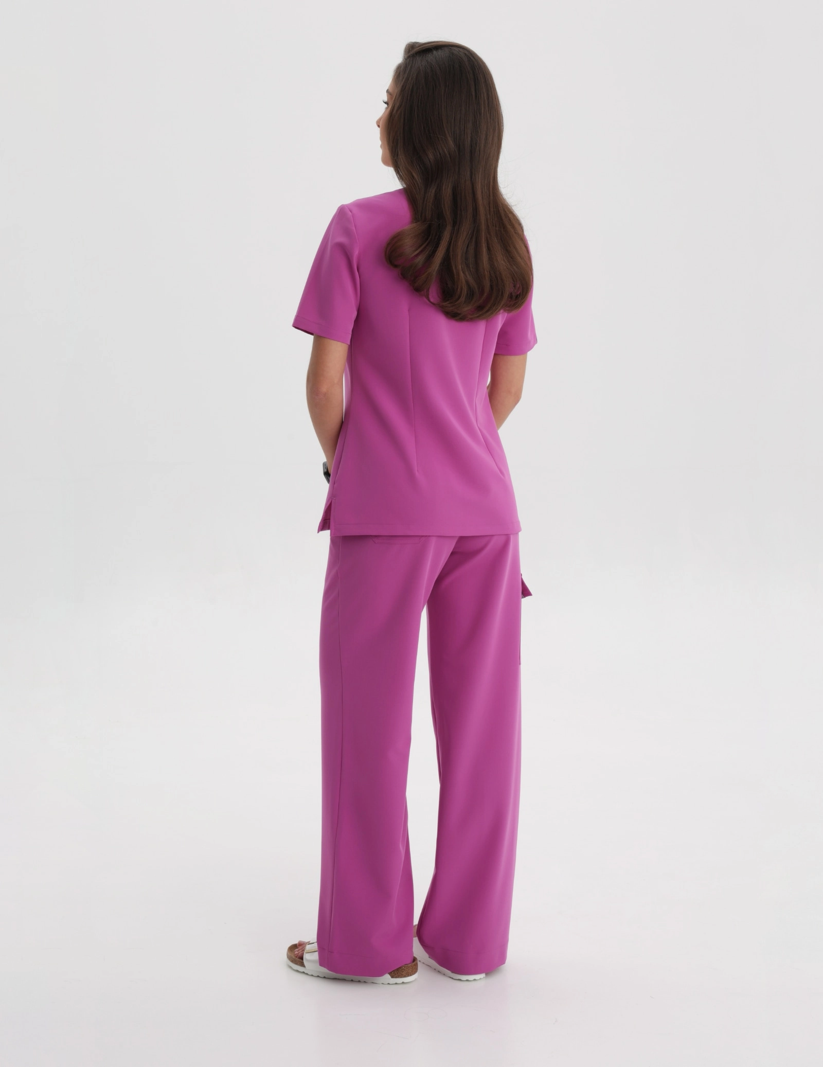 Medical Scrub Top Raya One Pocket - ELECTRIC PINK