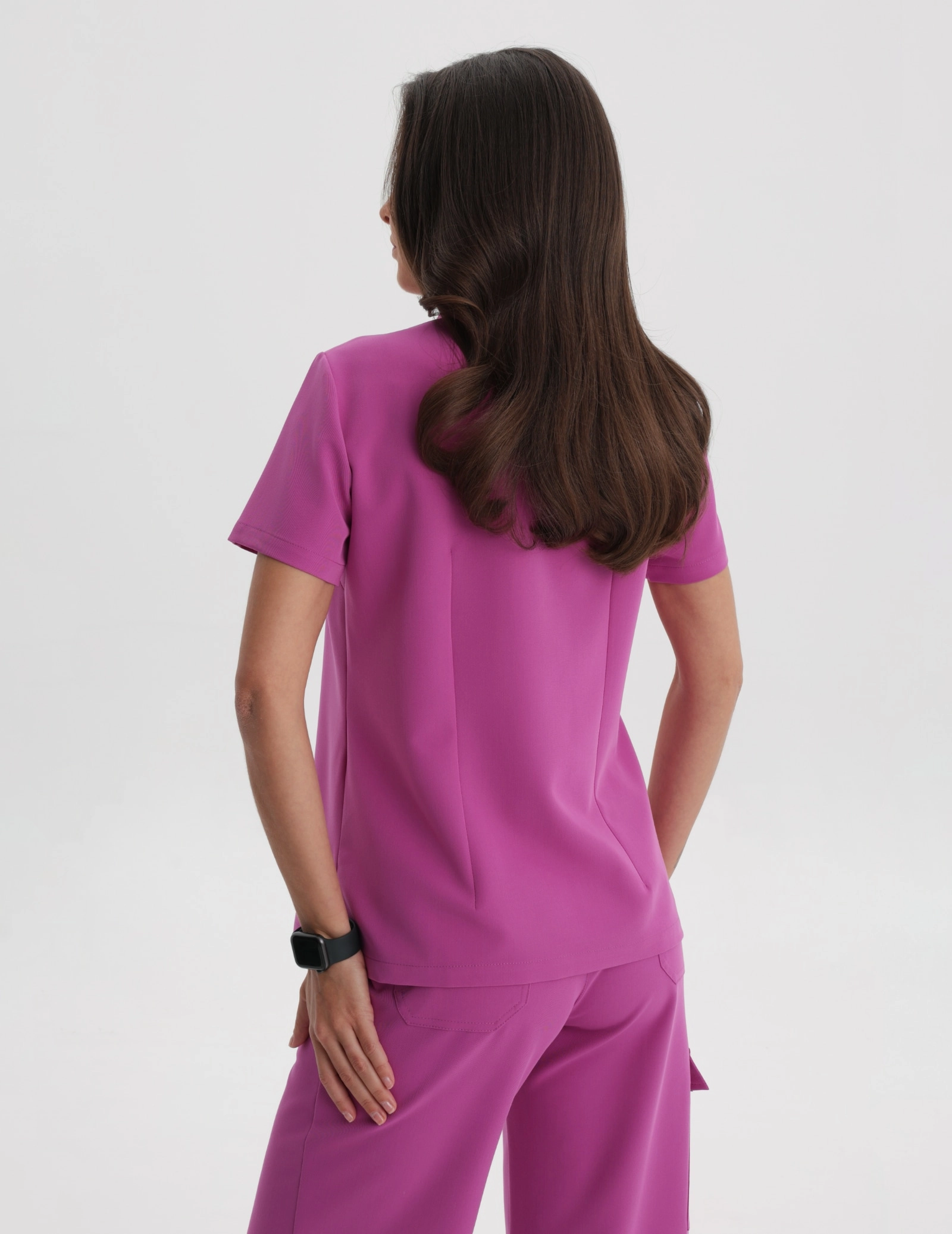 Medical Scrub Top Polo - ELECTRIC PINK