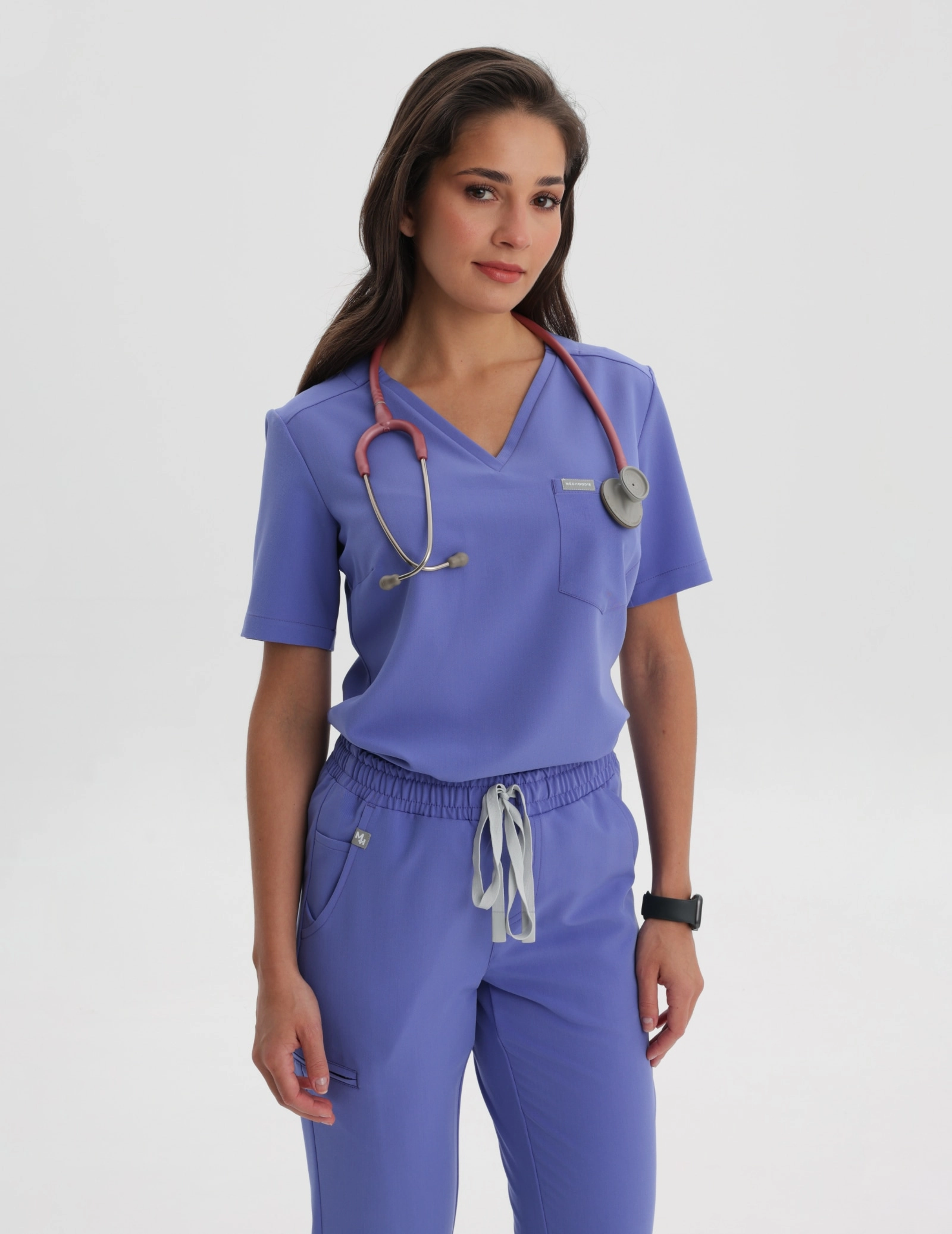 Medical Scrub Top Raya One Pocket - DENIM BLUE