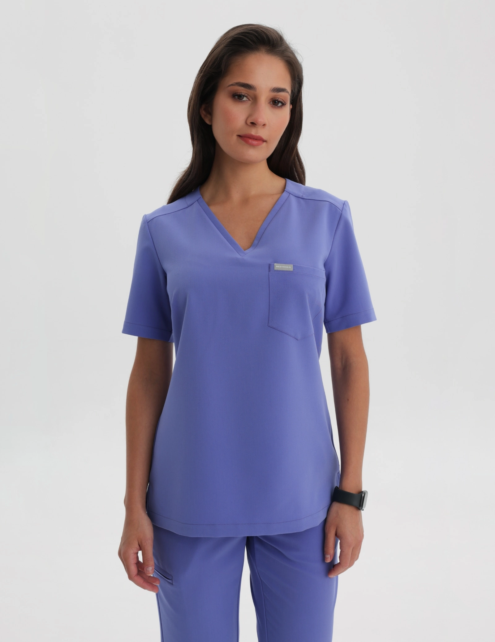 Medical Scrub Top Raya One Pocket - DENIM BLUE