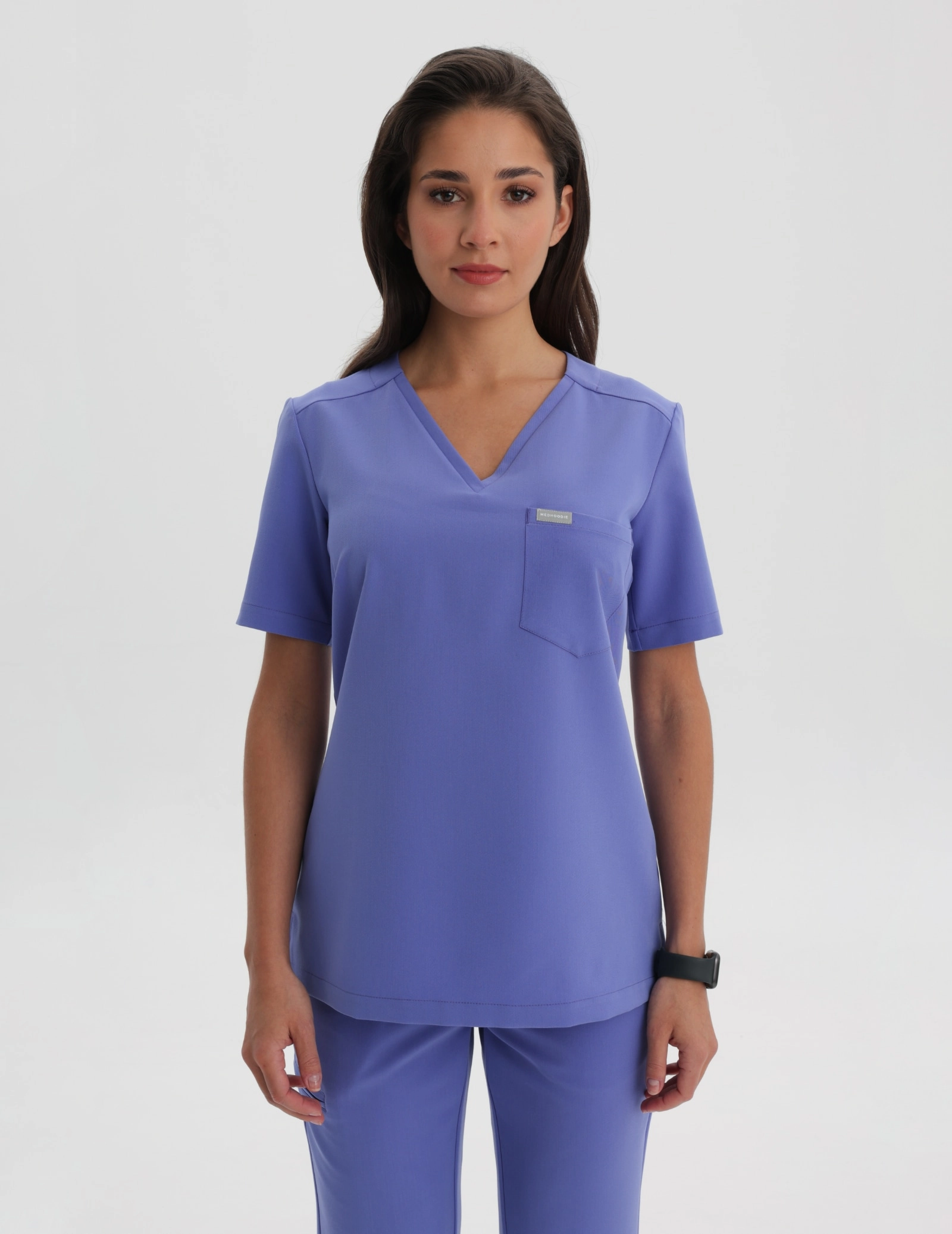 Medical Scrub Top Raya One Pocket - DENIM BLUE