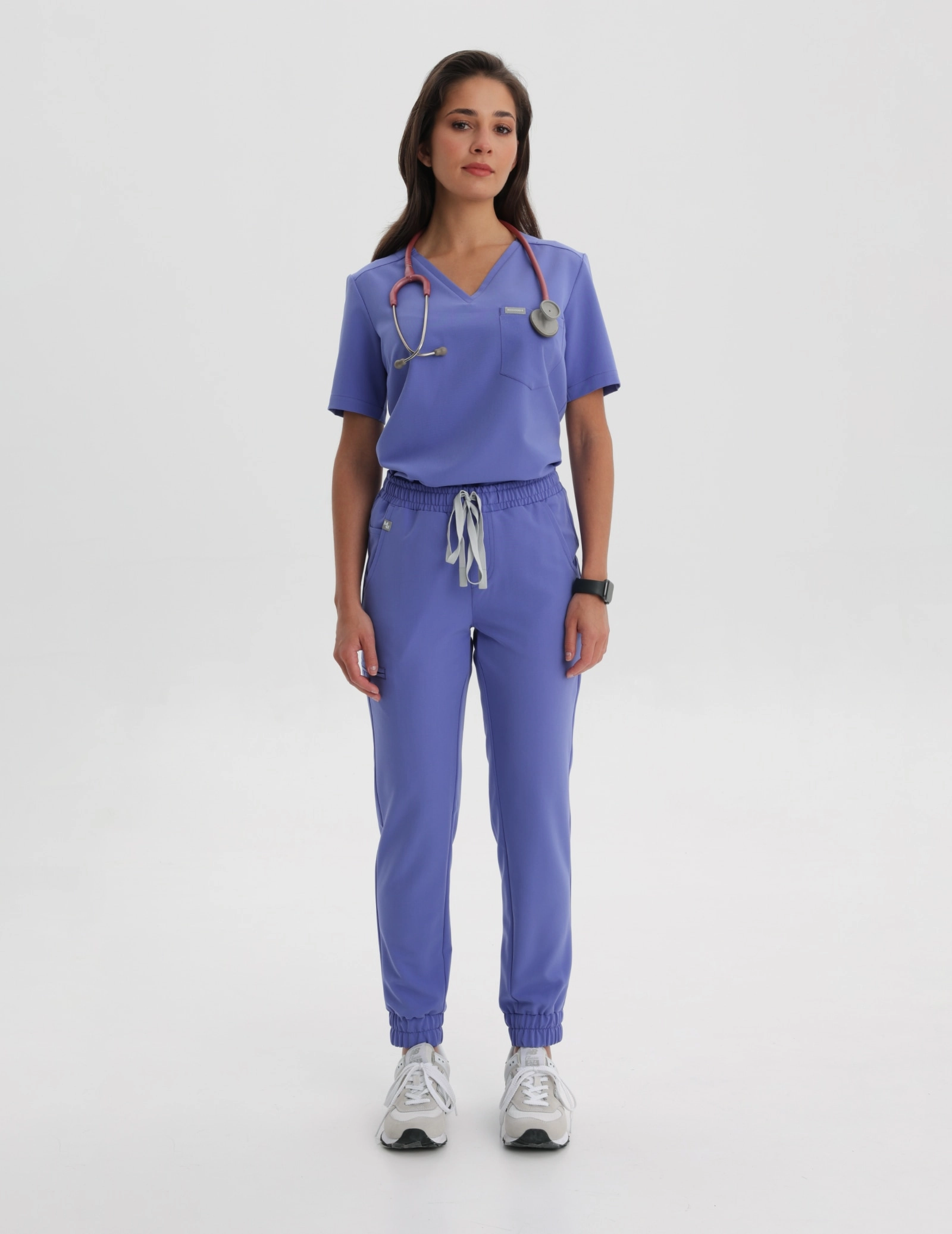 Medical Scrub Top Raya One Pocket - DENIM BLUE