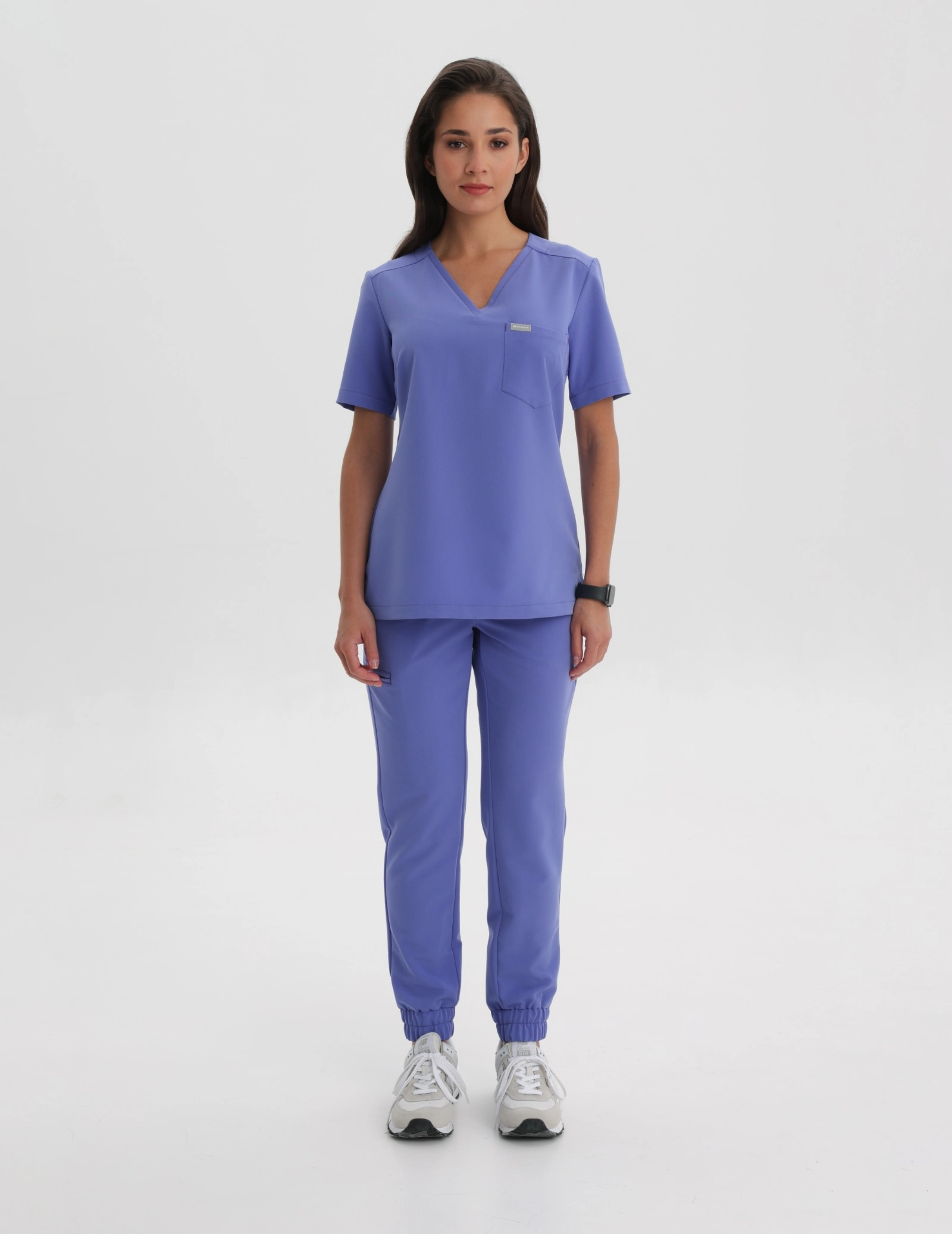 Medical Scrub Top Raya One Pocket - DENIM BLUE