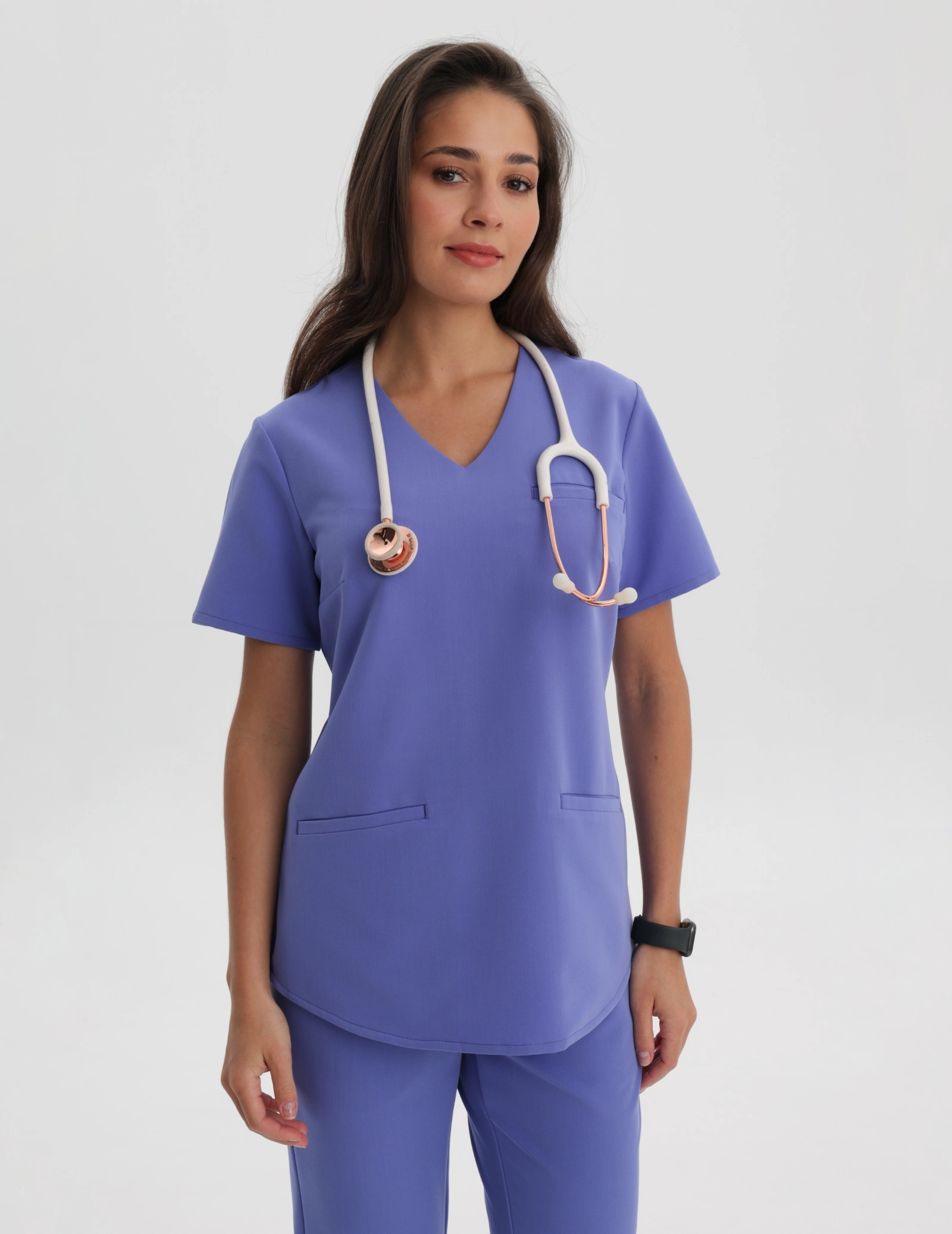 Medical Scrub Top Grace - DENIM BLUE