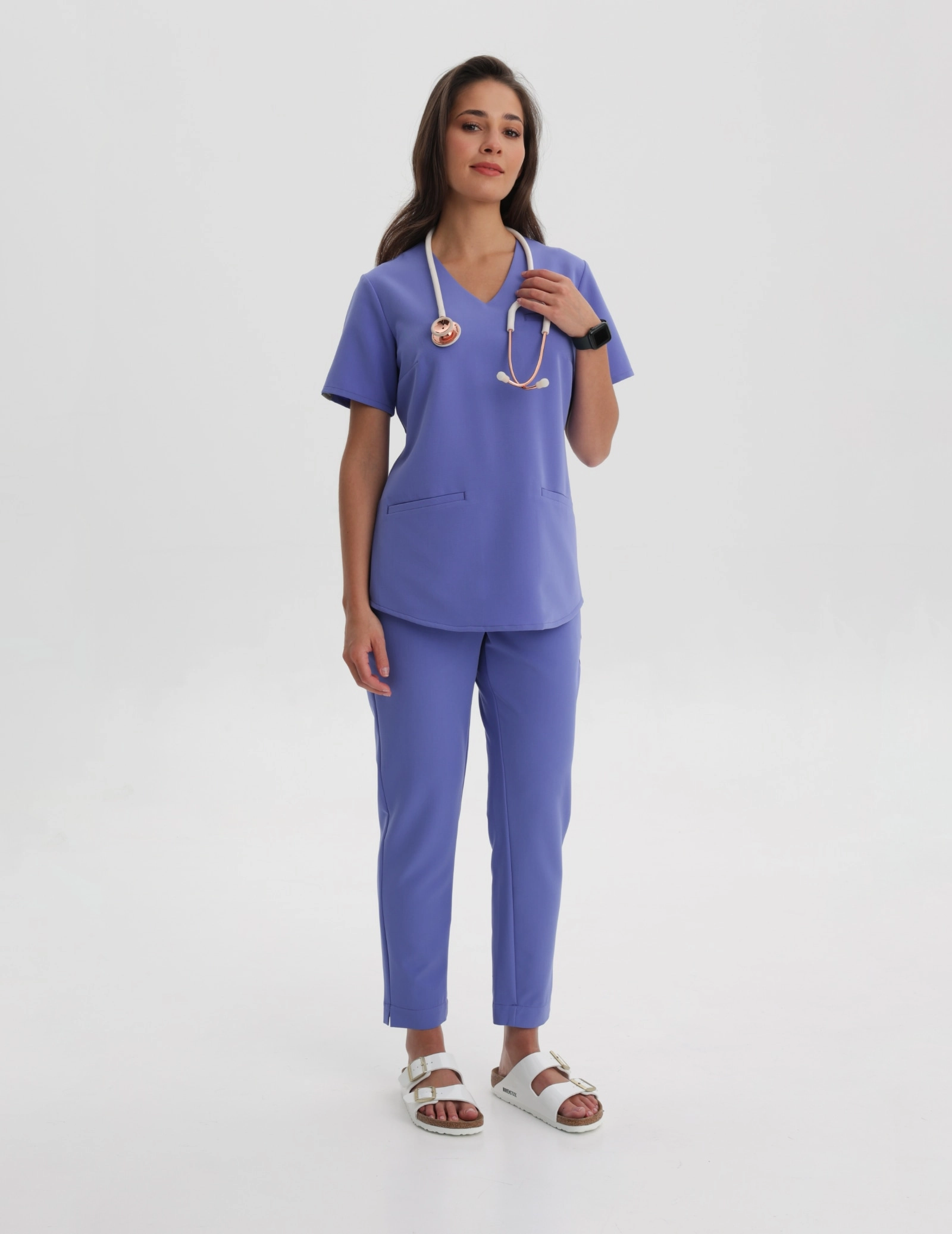 Medical Scrub Top Grace - DENIM BLUE