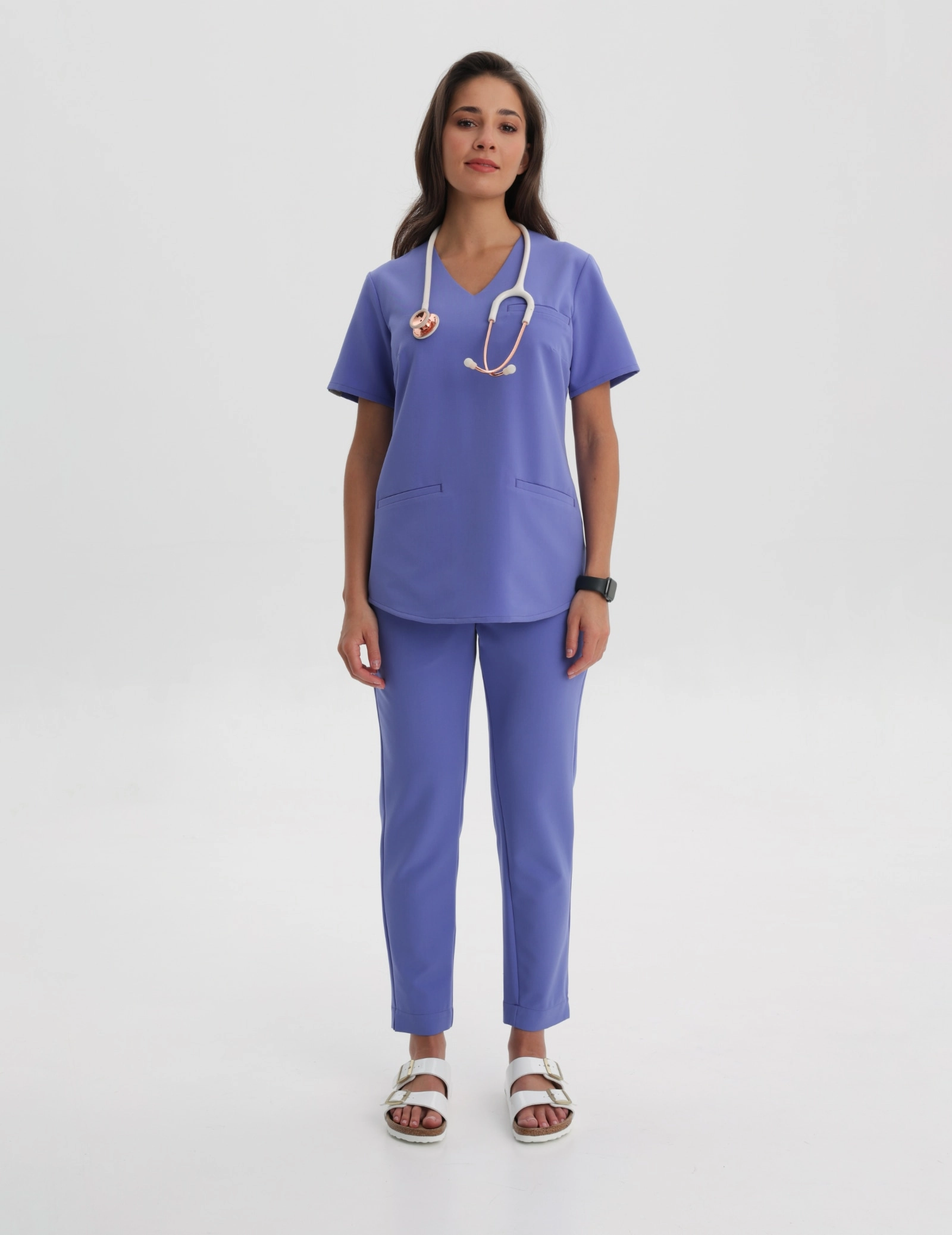 Medical Scrub Top Grace - DENIM BLUE