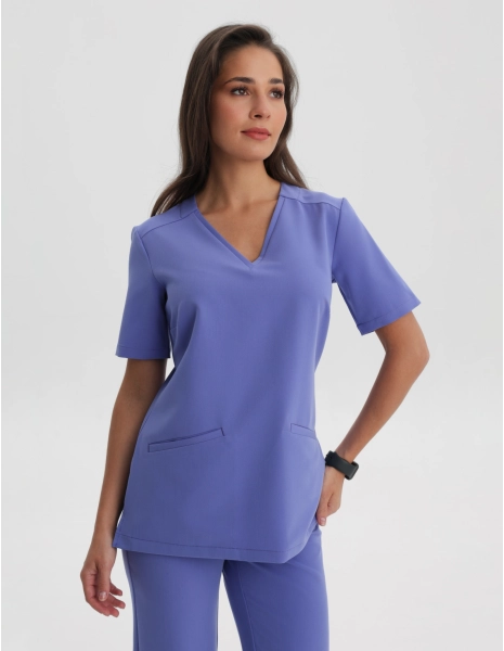 Medical Scrub Top Casy - DENIM BLUE