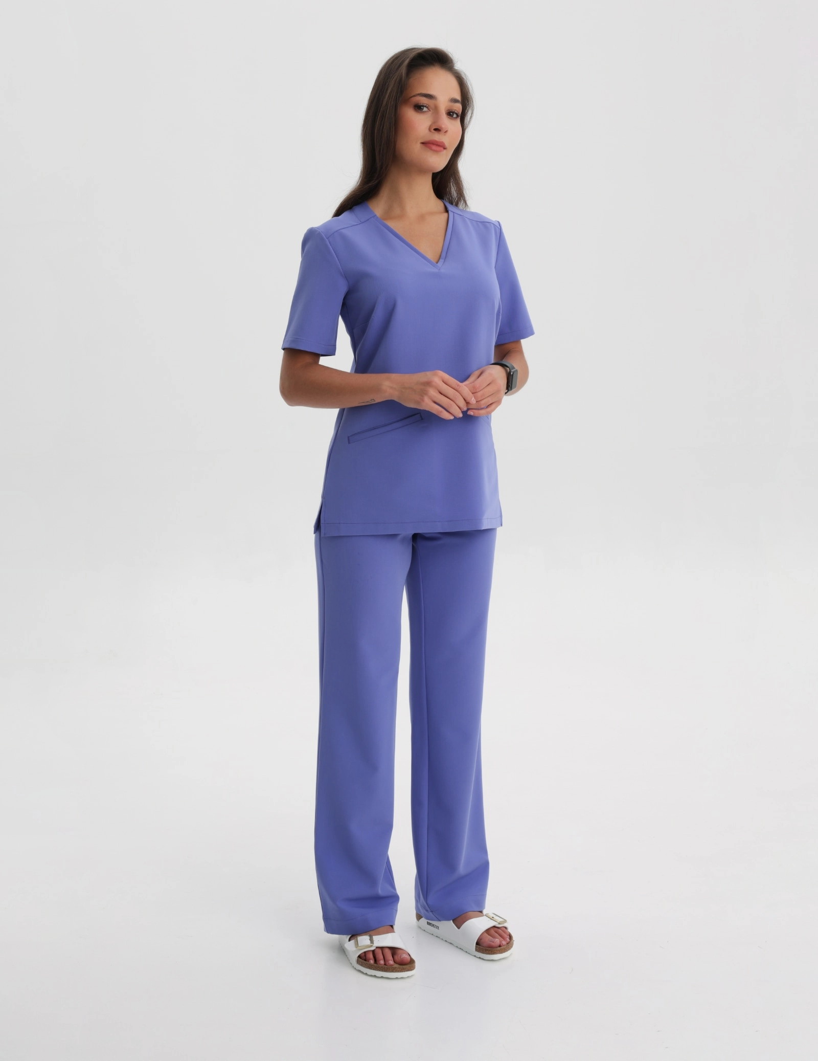 Medical Scrub Top Casy - DENIM BLUE