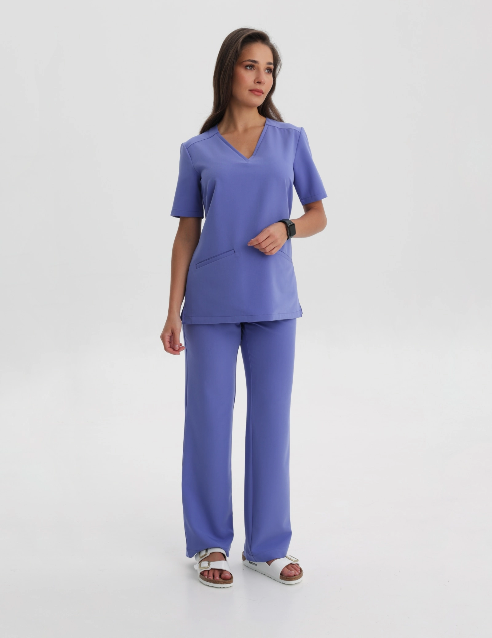 Medical Scrub Top Casy - DENIM BLUE