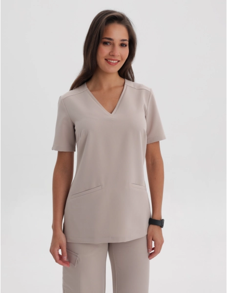 Medical Scrub Top Casy- COCONUT