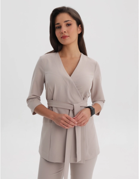 Medical Scrub Top Tie-Back Rosalie - COCONUT