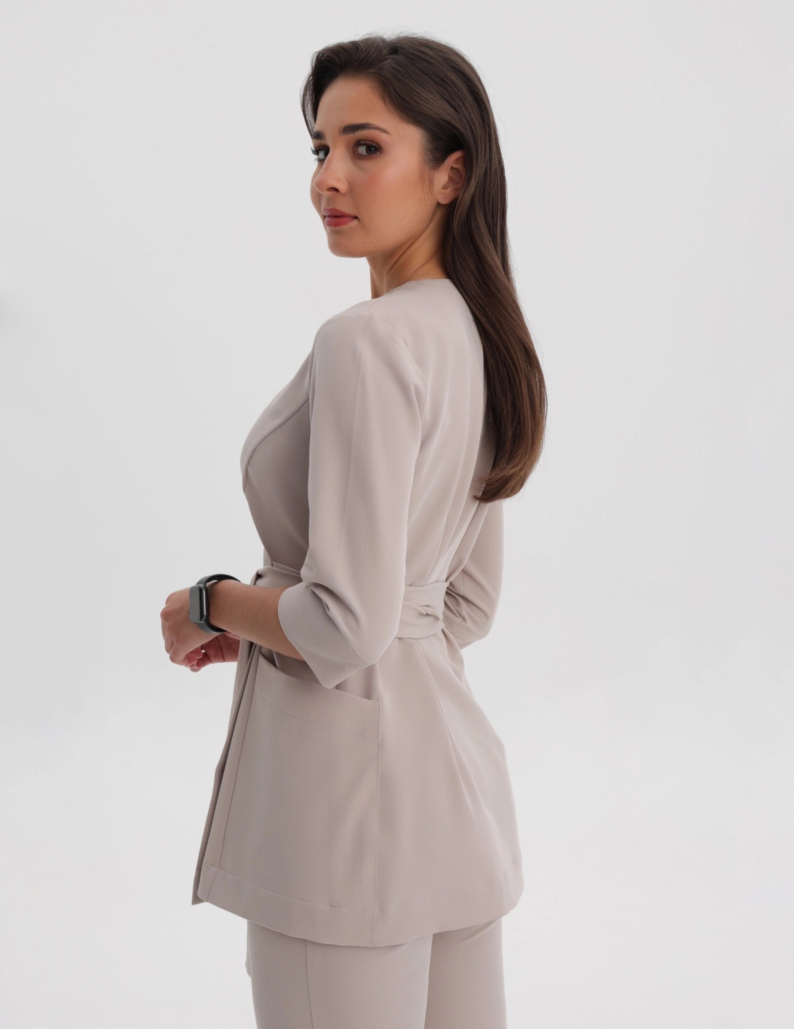 Medical Scrub Top Tie-Back Rosalie - COCONUT