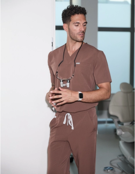 Birbal Medical Top - MILKY BROWN