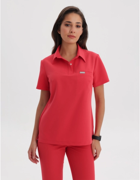 Medical Scrub Top Polo -...
