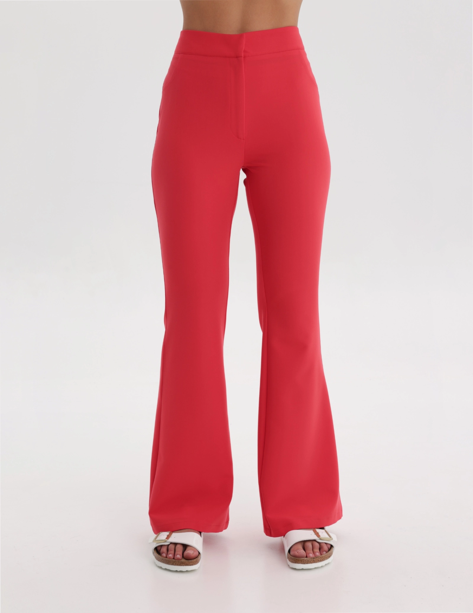 Women's Medical Scrub Pants Flare - POP RED
