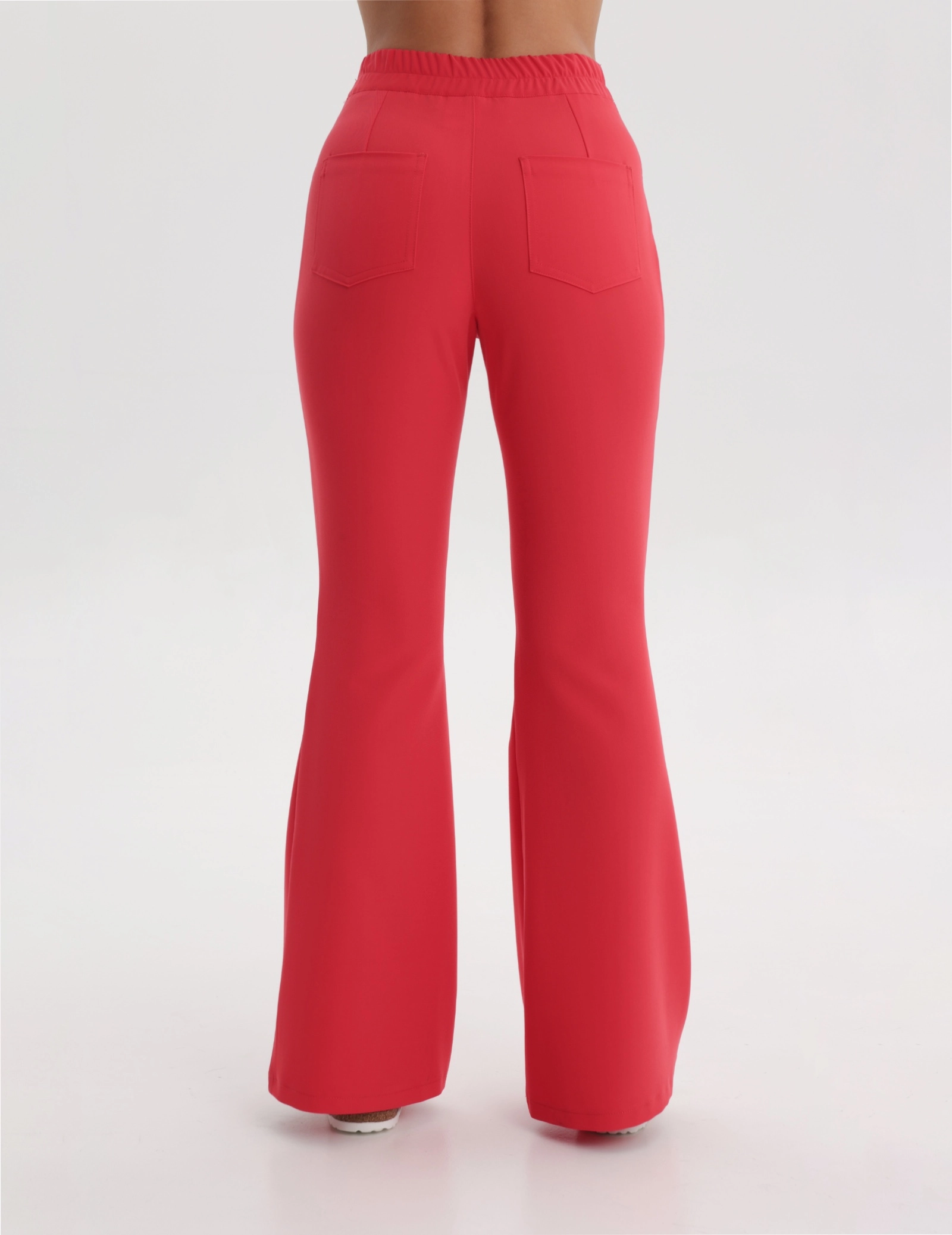 Women's Medical Scrub Pants Flare - POP RED