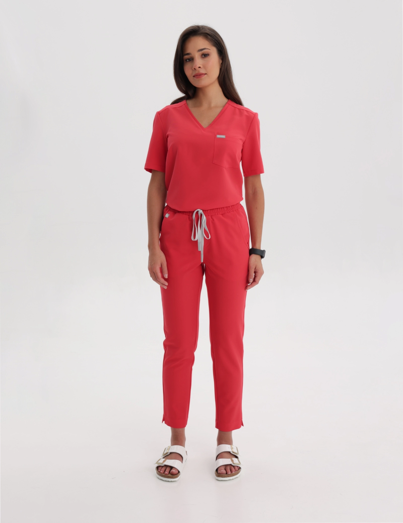 Women's Medical Scrub Pants Basic - POP RED