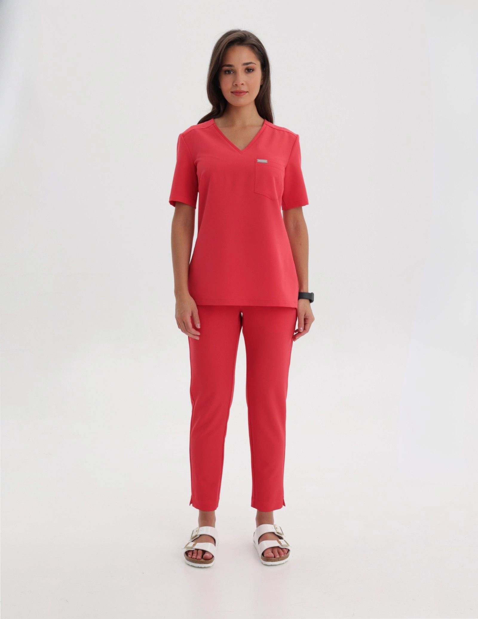 Women's Medical Scrub Pants Basic - POP RED