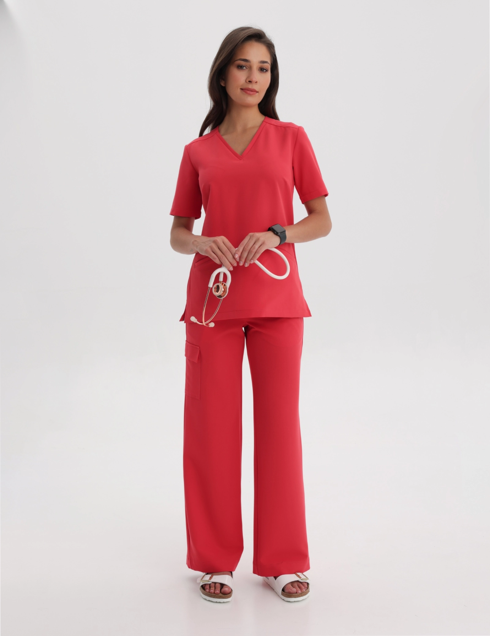 Women's Medical Scrub Pants Yoga - POP RED