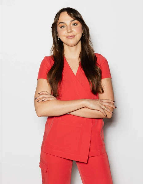 Medical Scrub Top Tie-Back...