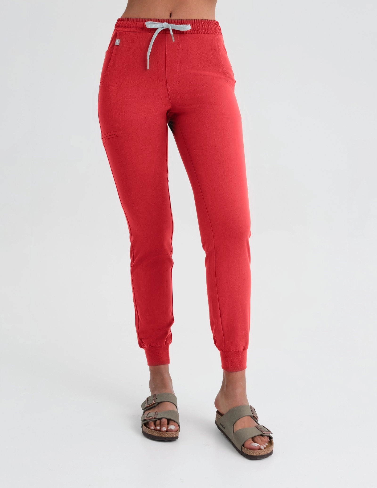 Women's Medical Scrub Joggers - POP RED