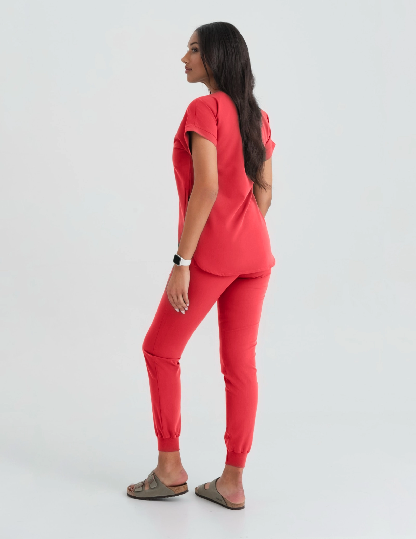 Women's Medical Scrub Joggers - POP RED