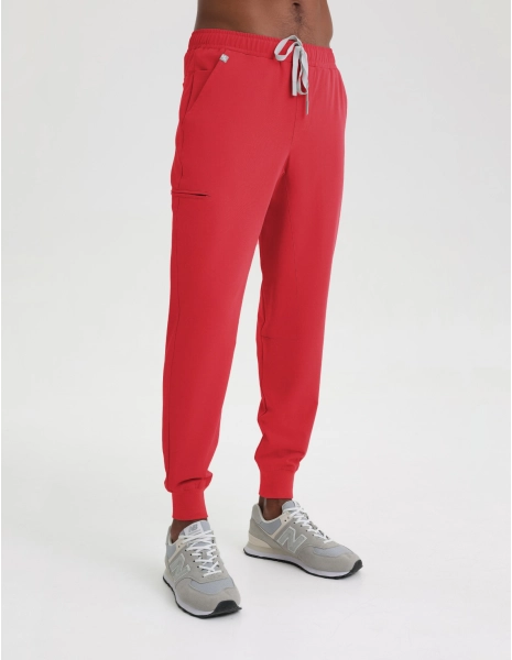 Men's Medical Scrub Joggers - POP RED