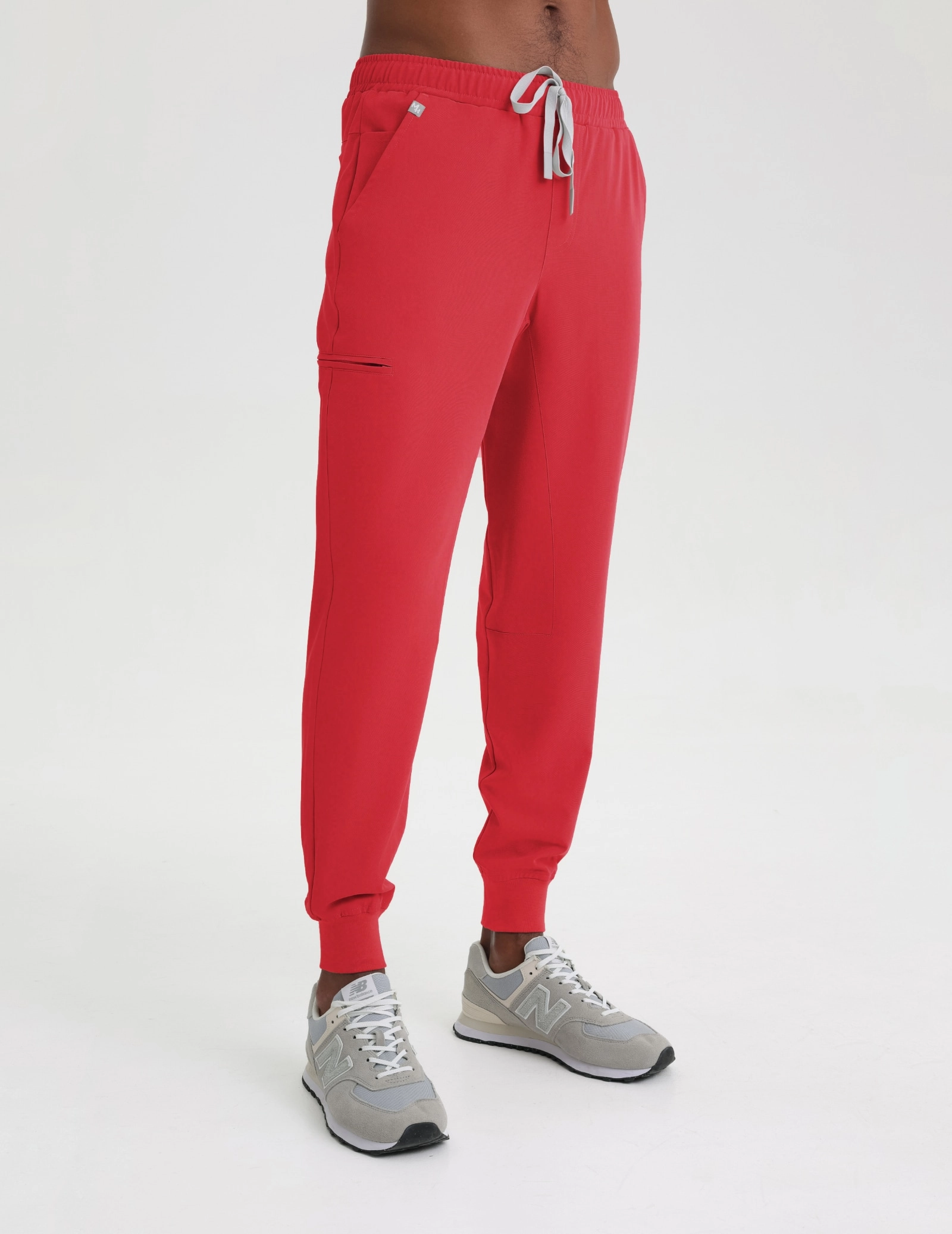 Men's Medical Scrub Joggers - POP RED