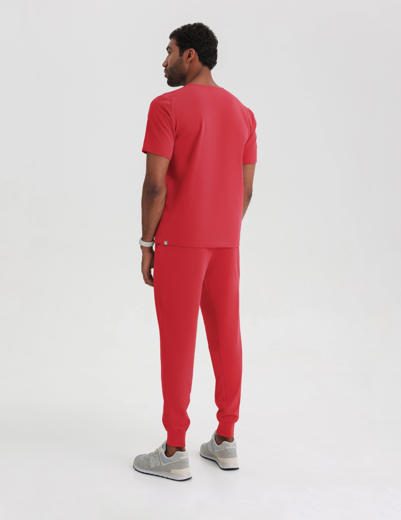 Men's Medical Scrub Joggers - POP RED
