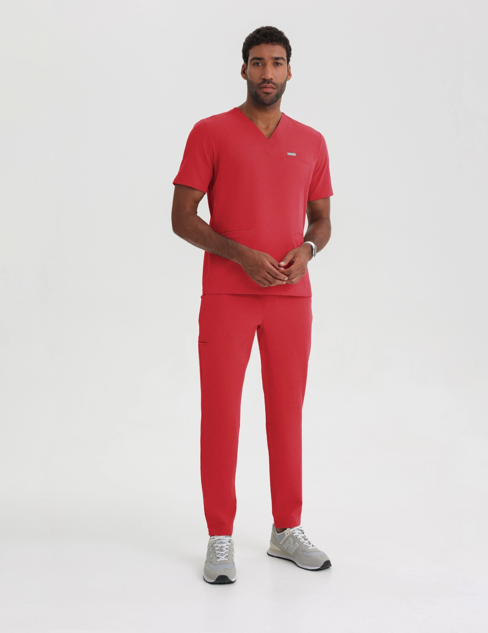 Men's Medical Scrub Pants Basic - POP RED