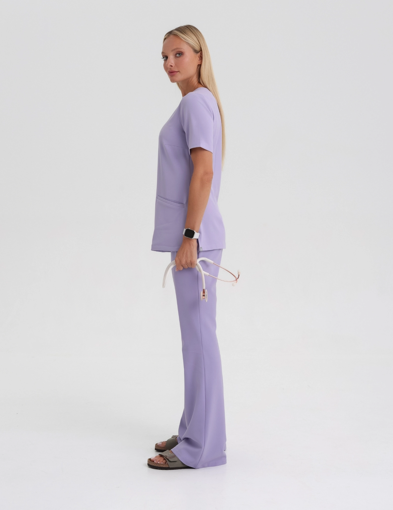 Medical Scrub Top Casy - PURPLE HEATHER
