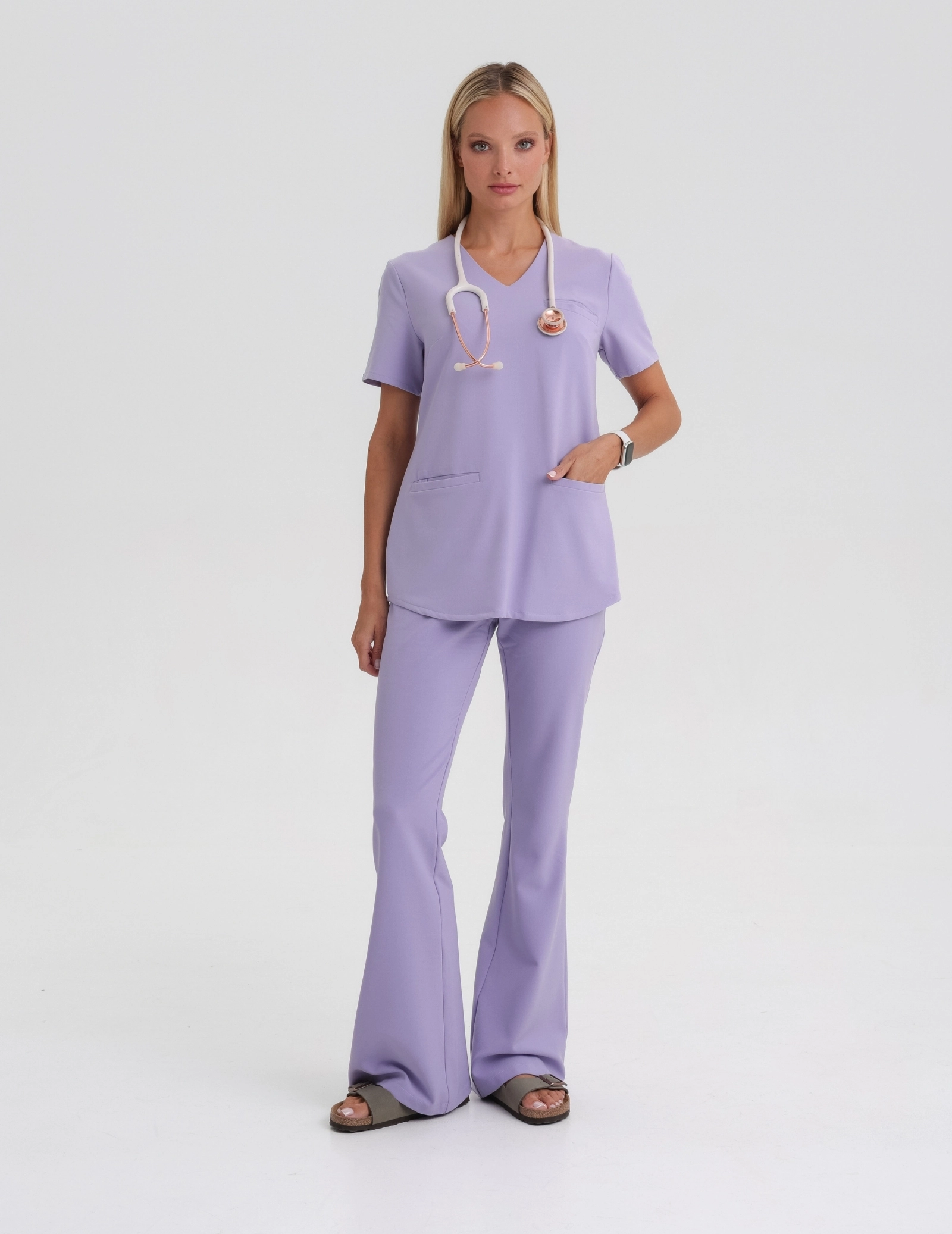 Medical Scrub Top Grace - PURPLE HEATHER