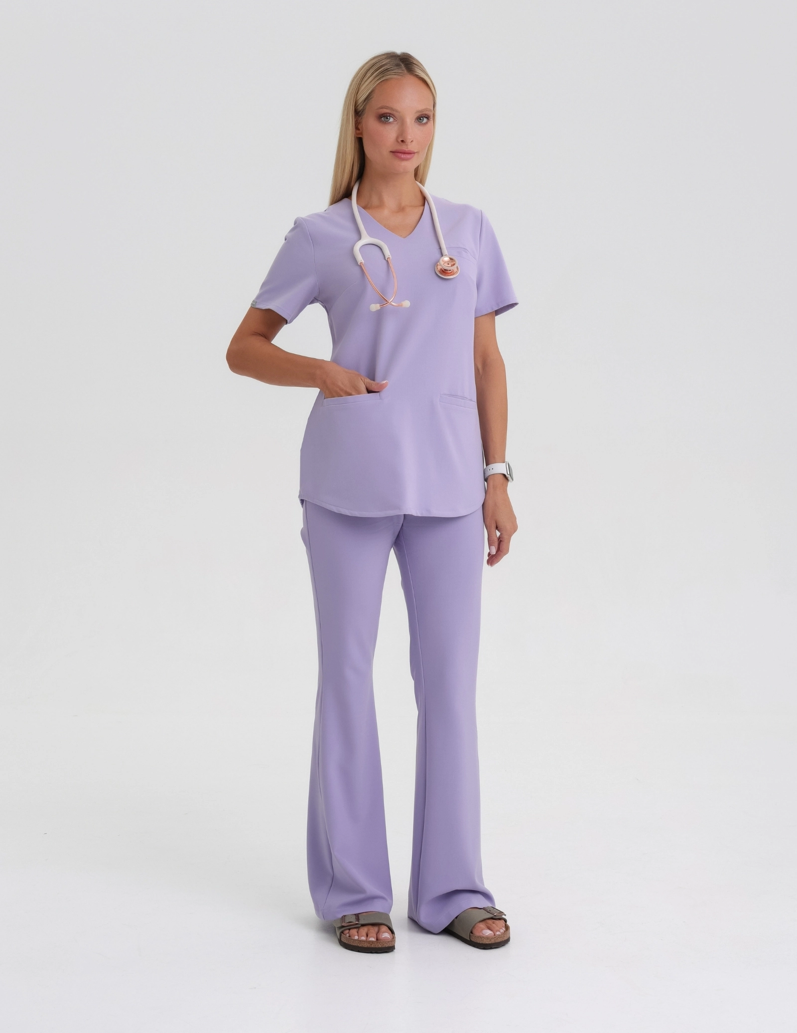 Medical Scrub Top Grace - PURPLE HEATHER